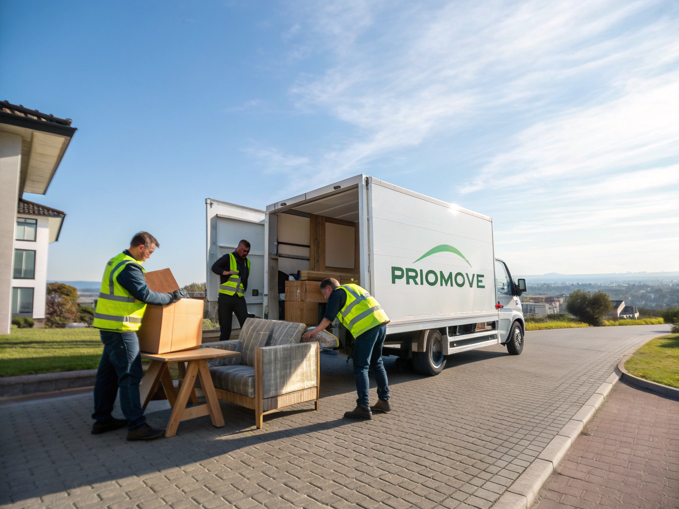 ASH Service Transportteam sichert Ladung im Transporter